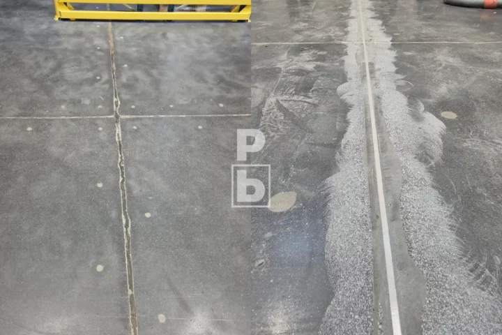 uszkodzona dylatacja skurczowa po lewej, naprawiona dylatacja skurczowa po prawej